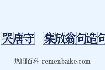 哭唐守楩集放翁句造句是什么意思的图片